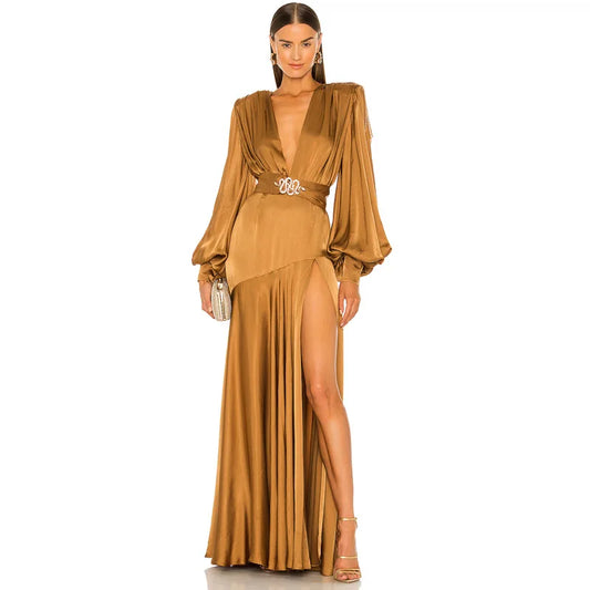 Vestido Aurora Dorada