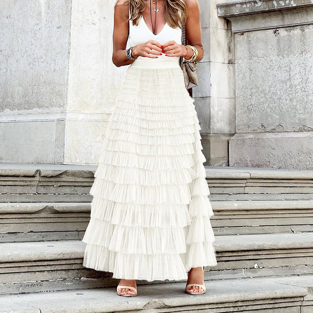 Falda elegante larga