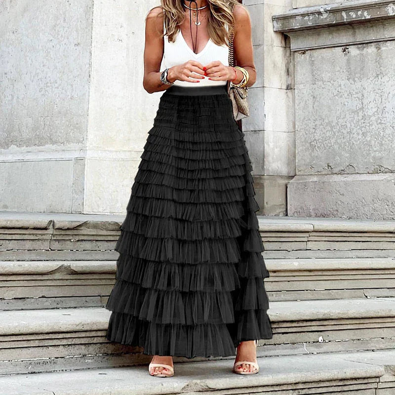 Falda elegante larga