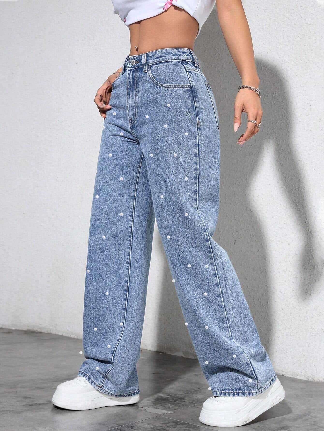 Pearl Denim Wide Leg Marina