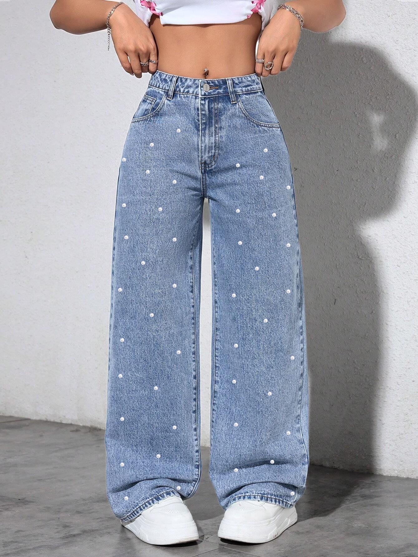 Pearl Denim Wide Leg Marina