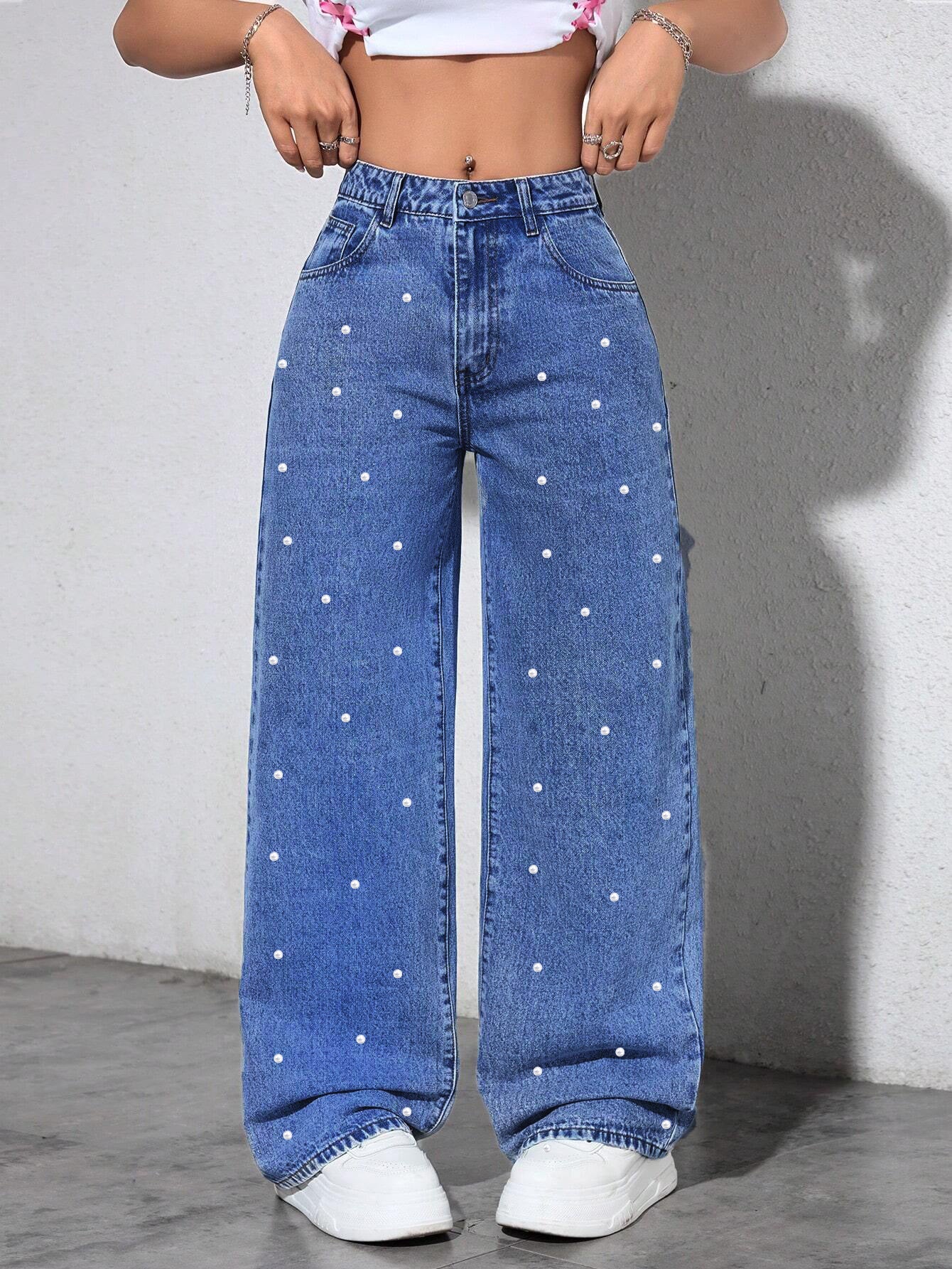 Pearl Denim Wide Leg Marina