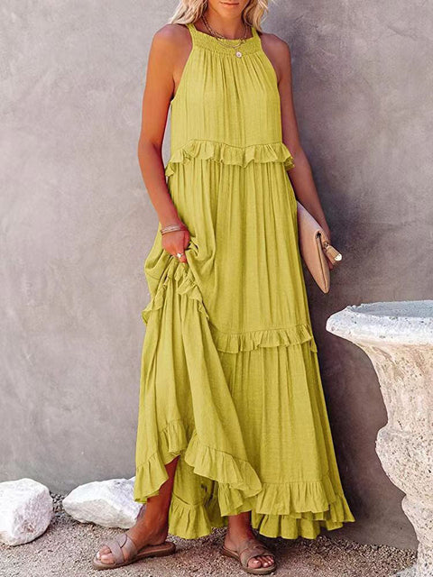 Vestido largo liso Oversize de mujer