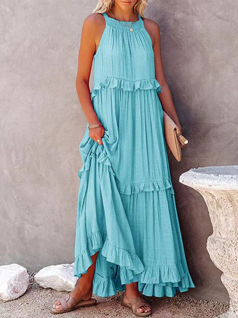 Vestido largo liso Oversize de mujer