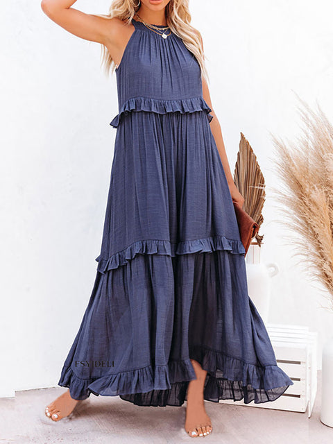 Vestido largo liso Oversize de mujer