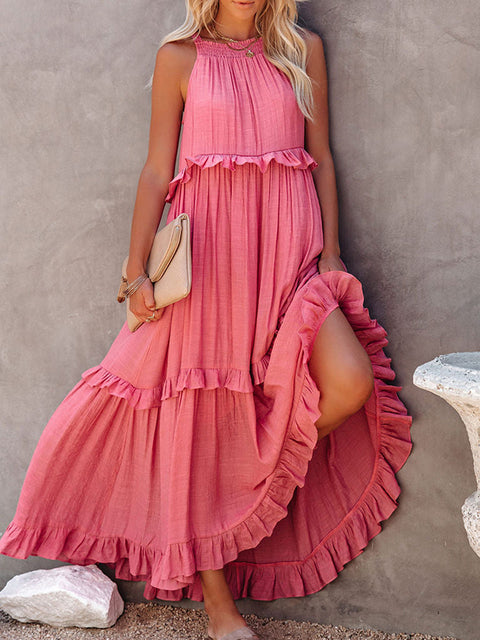 Vestido largo liso Oversize de mujer