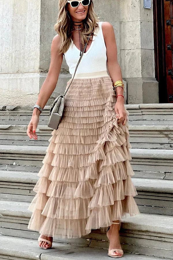 Falda elegante larga