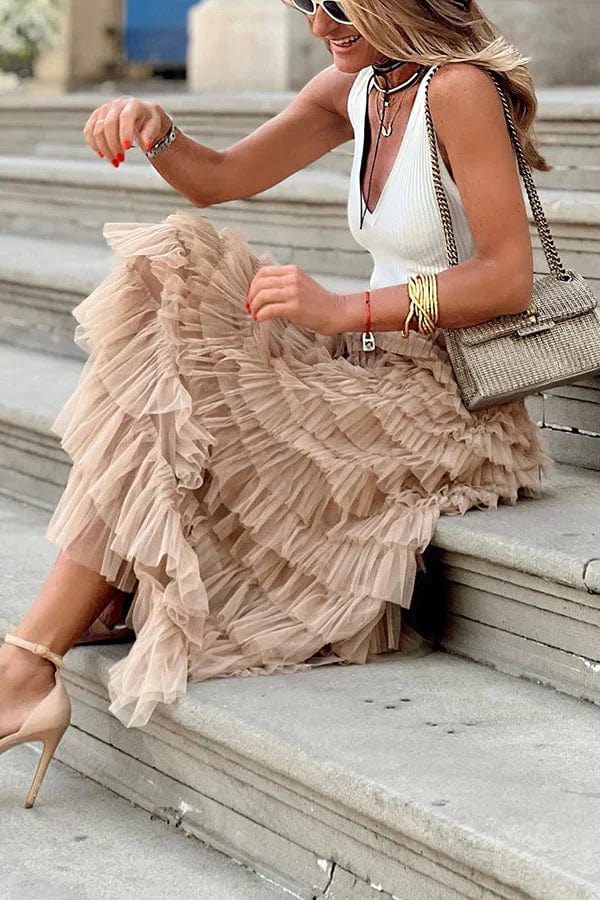 Falda elegante larga