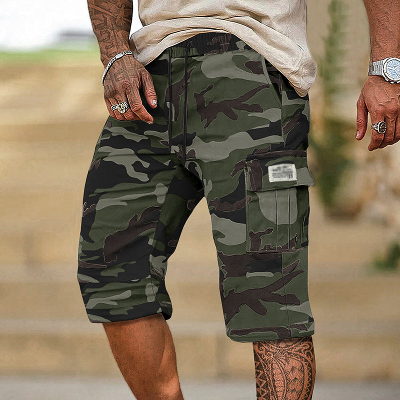 👖 Pantalones Cortos Cargo de Camuflaje para Hombre – Múltiples Bolsillos, Estilo Resistente y Funcional ✨💪