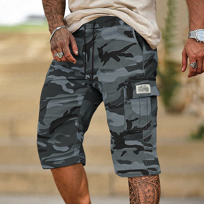 👖 Pantalones Cortos Cargo de Camuflaje para Hombre – Múltiples Bolsillos, Estilo Resistente y Funcional ✨💪