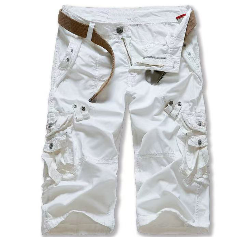 🩳 Pantalones Cortos Cargo Masculinos de Múltiples Bolsillos – Ajuste Relajado, Mezcla de Algodón Transpirable y Estilo Versátil ✨