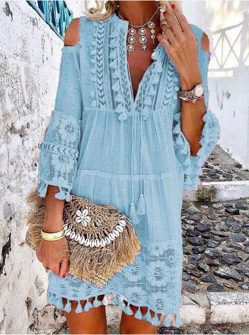 2026 Nuevo – 50% DE DESCUENTO – Vestido holgado de algodón y lino bordado para mujer 🌸👗