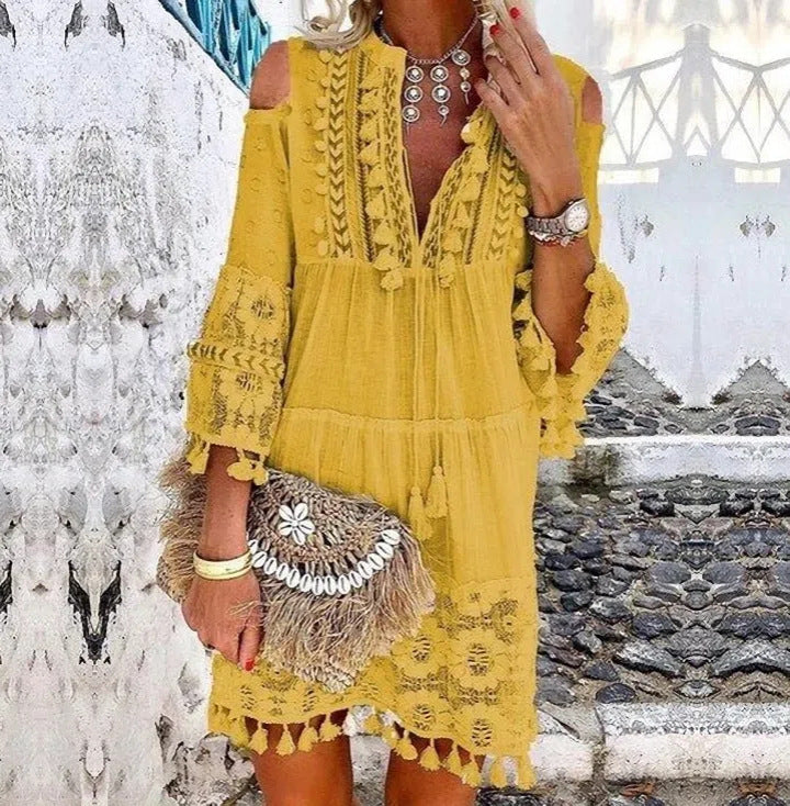 2026 Nuevo – 50% DE DESCUENTO – Vestido holgado de algodón y lino bordado para mujer 🌸👗