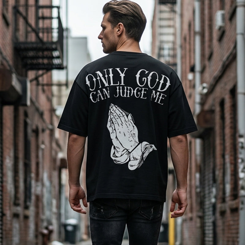 📢📢¡40% DE DESCUENTO!! ⏰👕 Camiseta gráfica de manos en oración para hombre – Algodón, casual, simbólica, versátil ✨
