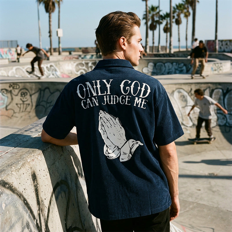 📢📢¡40% DE DESCUENTO!! ⏰👕 Camiseta gráfica de manos en oración para hombre – Algodón, casual, simbólica, versátil ✨