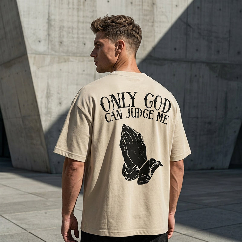 📢📢¡40% DE DESCUENTO!! ⏰👕 Camiseta gráfica de manos en oración para hombre – Algodón, casual, simbólica, versátil ✨